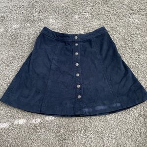 Abercrombie & Finch center button blue mini skirt